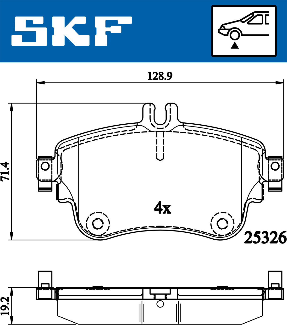 Set placute frana,frana disc VKBP 80099 SKF